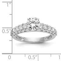 14K White Gold 0.50 Carat Lab Grown Diamond VS SI+ G+ Semi Mount Peg Set Engagement Ring view 3