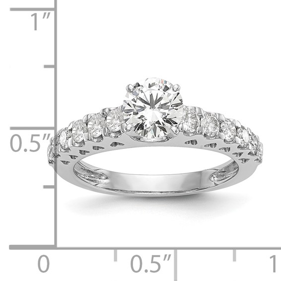 14k White Gold 1/2 carat Lab Grown Diamond VS/SI+ G+ Semi Mount Peg Set Engagement Ring