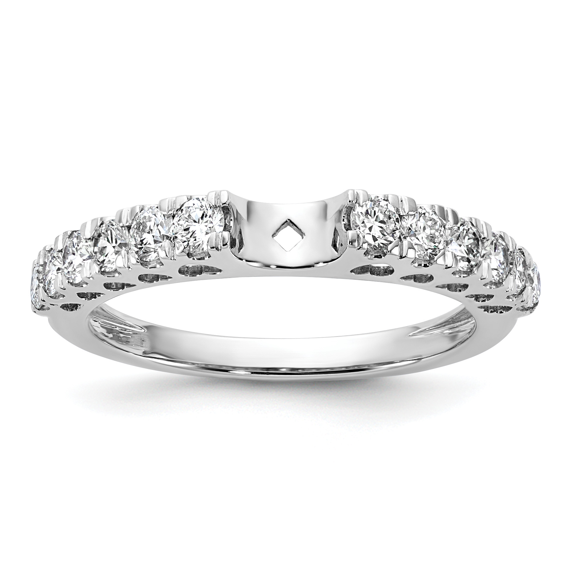 14k White Gold 1/2 carat Lab Grown Diamond VS/SI+ G+ Semi Mount Peg Set Engagement Ring (RM2780E-056-7WLG)