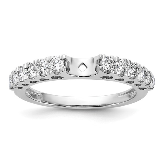 14k White Gold 1/2 carat Lab Grown Diamond VS/SI+ G+ Semi Mount Peg Set Engagement Ring