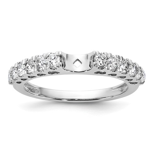 14K White Gold 0.50 Carat Lab Grown Diamond VS SI+ G+ Semi Mount Peg Set Engagement Ring