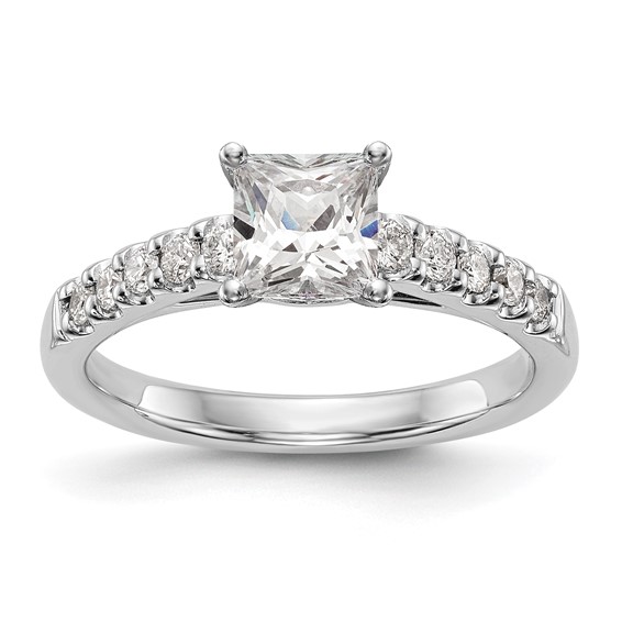 Peg Set Diamond Semi-mount Engagement Rings