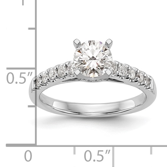 Peg Set Diamond Semi-mount Engagement Rings