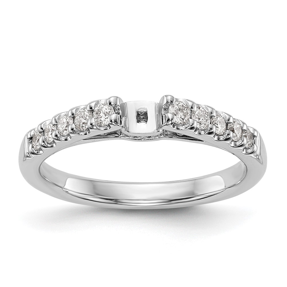 14K White Gold 0.33 Carat Lab Grown Diamond VS SI+ G+ Semi Mount Peg Set Engagement Ring