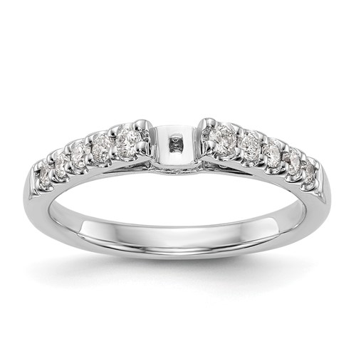 14K White Gold 0.33 Carat Lab Grown Diamond VS SI+ G+ Semi Mount Peg Set Engagement Ring
