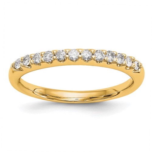 14K Yellow Gold 0.25 Carat Lab Grown Diamond VS SI+ G+ Complete Wedding Band