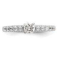 14K White Gold 0.25 Carat Lab Grown Diamond VS SI+ G+ Semi Mount Peg Set Engagement Ring view 5