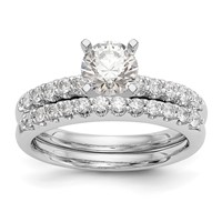 14K White Gold 0.25 Carat Lab Grown Diamond VS SI+ G+ Semi Mount Peg Set Engagement Ring view 4