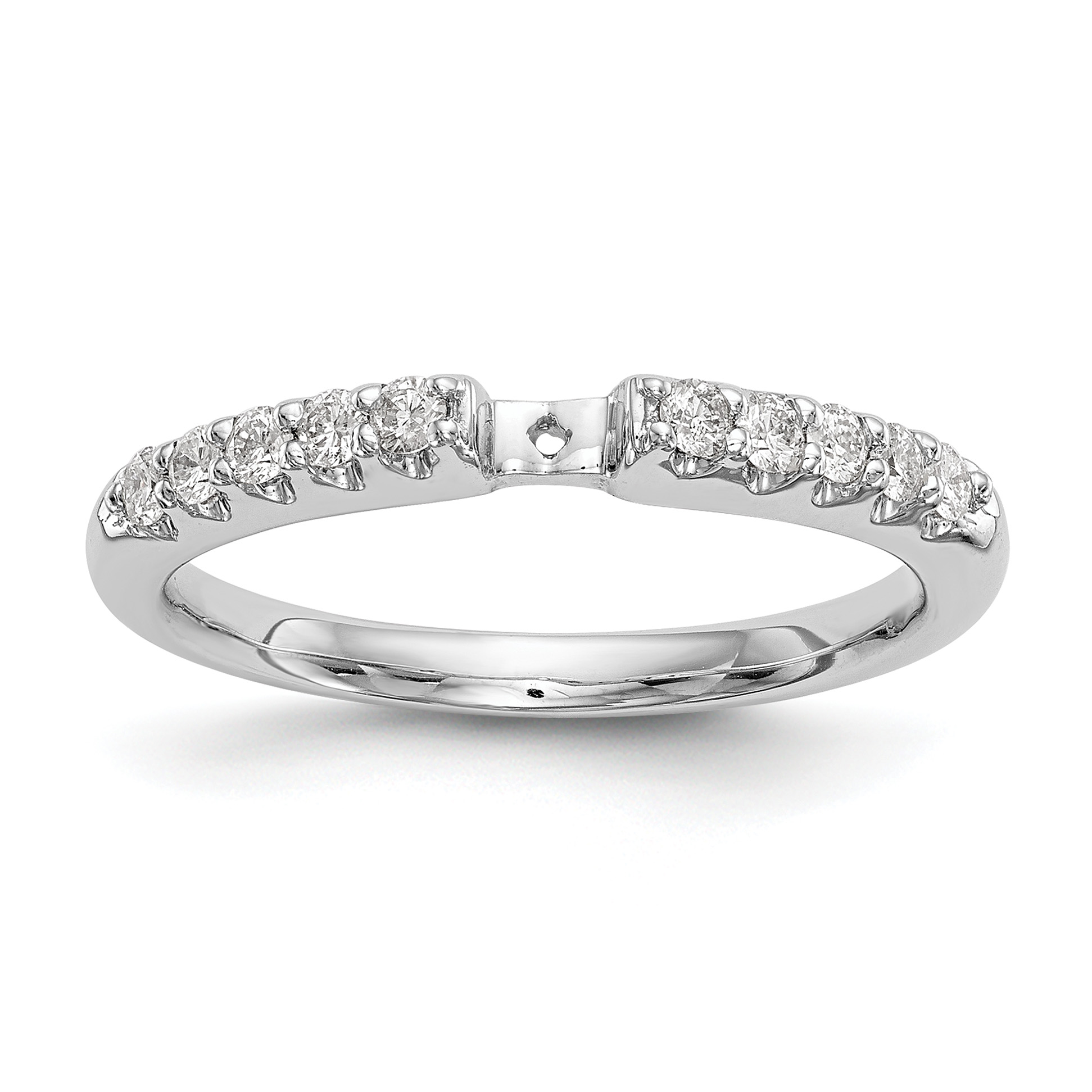 14k White Gold 1/4 carat Lab Grown Diamond VS/SI+ G+ Semi Mount Peg Set Engagement Ring (RM2785E-025-7WLG)