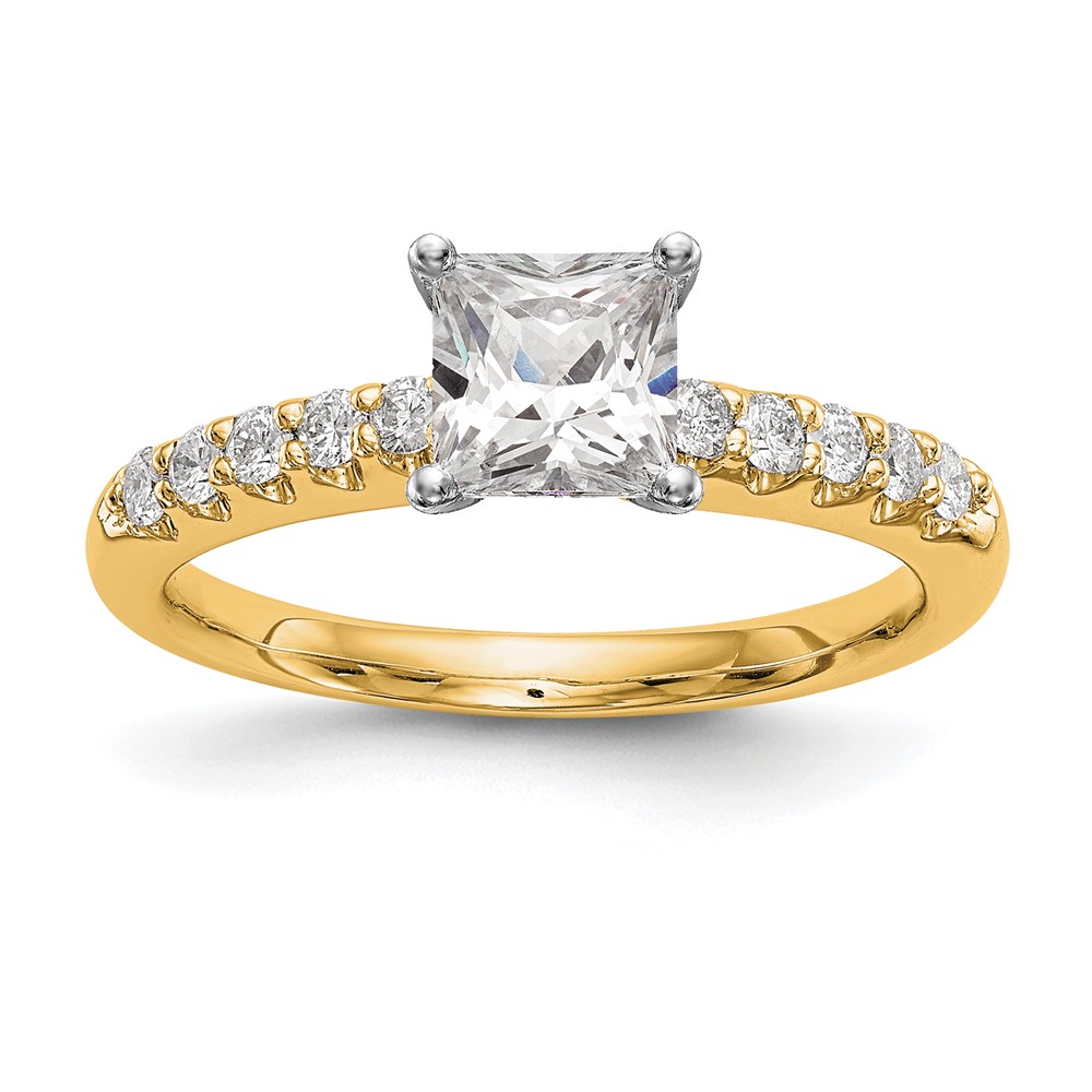 14k Two Tone 1/4 carat Lab Grown Diamond VS/SI+ G+ Semi Mount Peg Set Engagement Ring (RM2785E-025-7YLG)