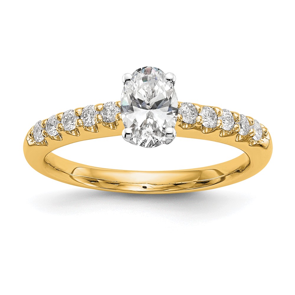 14k Two Tone 1/4 carat Lab Grown Diamond VS/SI+ G+ Semi Mount Peg Set Engagement Ring (RM2785E-025-7YLG)