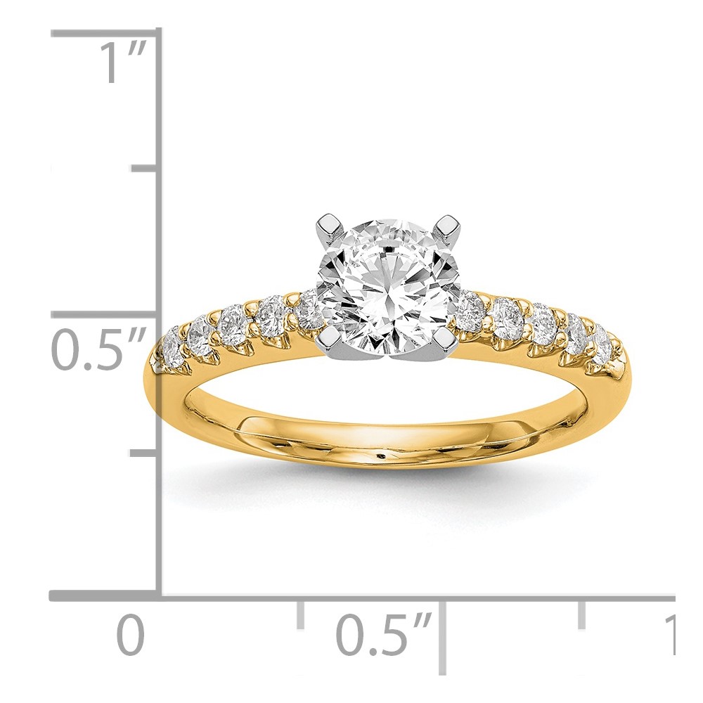 14k Two Tone 1/4 carat Lab Grown Diamond VS/SI+ G+ Semi Mount Peg Set Engagement Ring (RM2785E-025-7YLG)