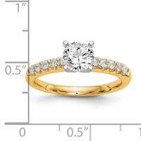 14K Yellow Gold Two Tone 0.25 Carat Lab Grown Diamond VS SI+ G+ Semi Mount Peg Set Engagement Ring view 5