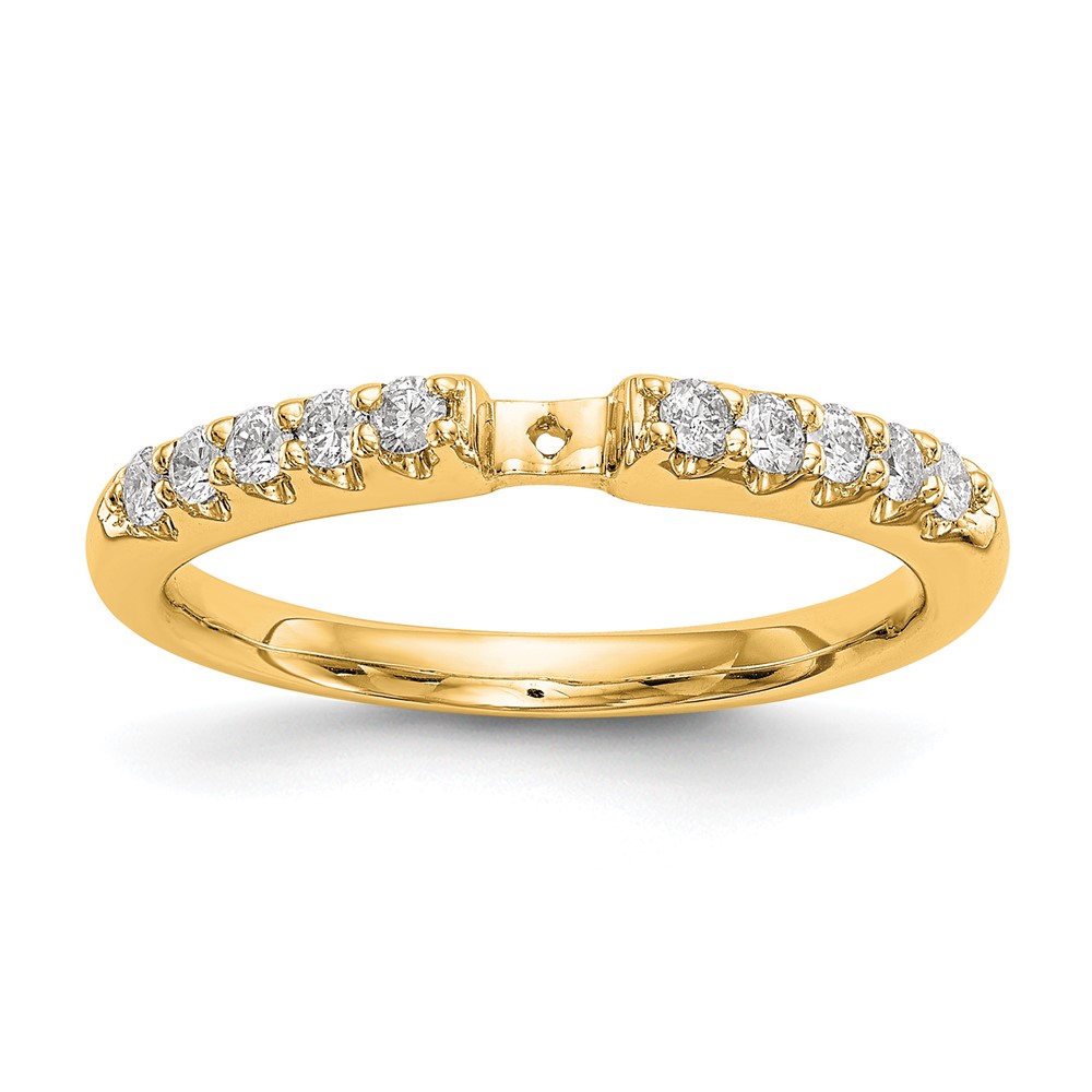 14k Two Tone 1/4 carat Lab Grown Diamond VS/SI+ G+ Semi Mount Peg Set Engagement Ring (RM2785E-025-7YLG)