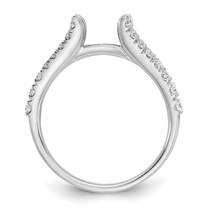 True Origin 14K White Gold 1/2 carat Lab Grown Diamond VS  D E F  Semi Mount Peg Set Engagement Ring