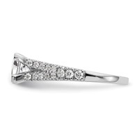 True Origin 14K White Gold 0.50 Carat Lab Grown Diamond VS+ F+ Semi-Mount Peg Set Engagement Ring view 3