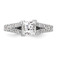 True Origin 14K White Gold 0.50 Carat Lab Grown Diamond VS+ F+ Semi-Mount Peg Set Engagement Ring view 4