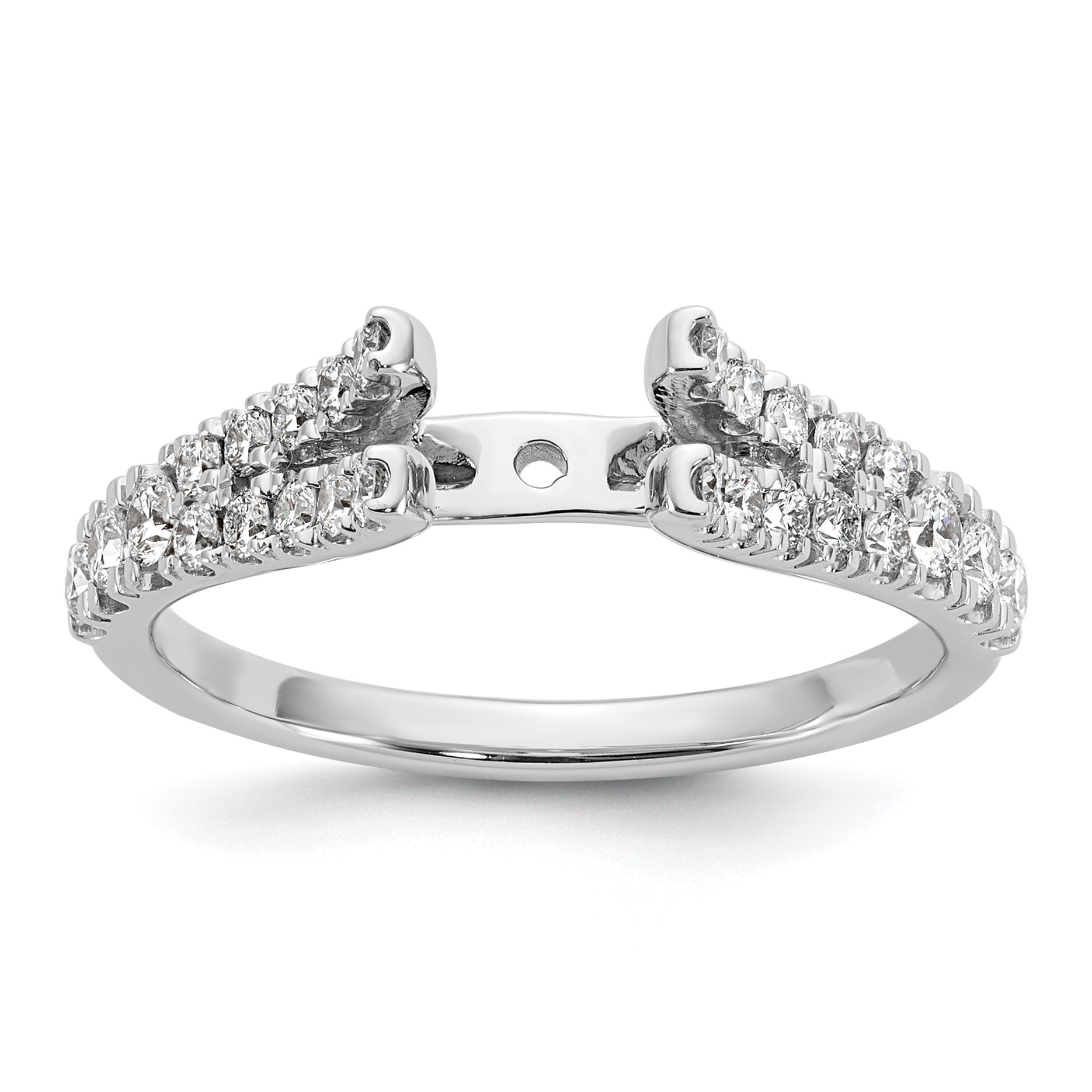True Origin 14K White Gold 1/2 carat Lab Grown Diamond VS  D E F  Semi Mount Peg Set Engagement Ring (RM2803E-051-WLD)