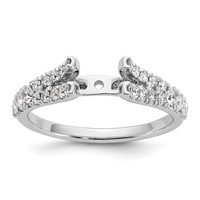 True Origin 14K White Gold 0.50 Carat Lab Grown Diamond VS+ F+ Semi-Mount Peg Set Engagement Ring view 1