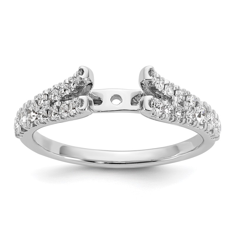 True Origin 14K White Gold 1/2 carat Lab Grown Diamond VS  D E F  Semi Mount Peg Set Engagement Ring