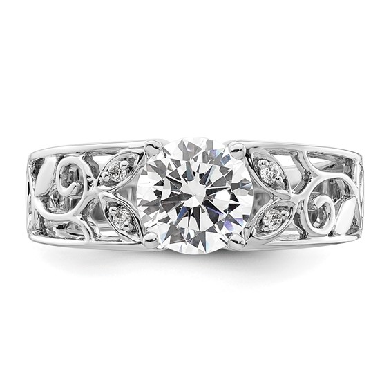 Peg Set Diamond Semi-mount Engagement Rings