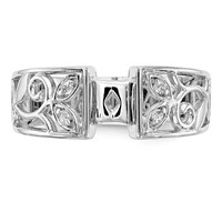 14K White Gold 0.05 Carat Lab Grown Diamond VS SI+ G+ Semi-Mount Pet Set Engagement Ring view 5