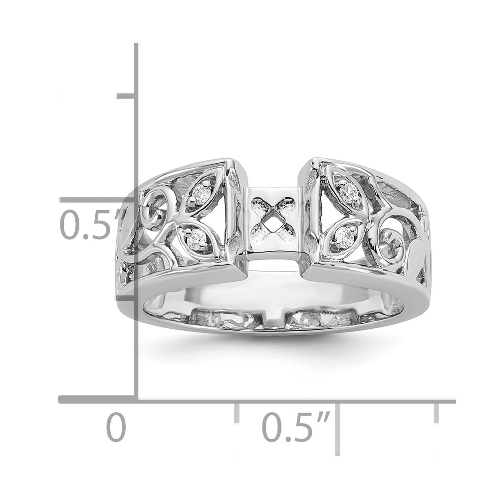 14k White Gold 1/20 carat Lab Grown Diamond VS/SI+ G+ Semi-Mount Pet Set Engagement Ring (RM2834E-005-WLG)