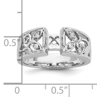 14K White Gold 0.05 Carat Lab Grown Diamond VS SI+ G+ Semi-Mount Pet Set Engagement Ring view 4