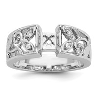 14K White Gold 0.05 Carat Lab Grown Diamond VS SI+ G+ Semi-Mount Pet Set Engagement Ring view 1