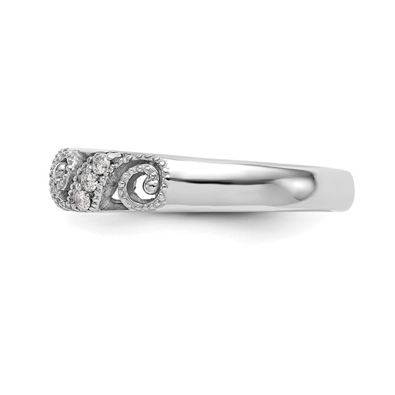 14k White Gold 1/8 carat Diamond Complete Wedding Band