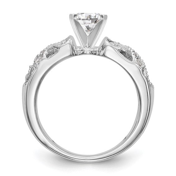 14K White Gold Peg Set Engagement Ring Mounting