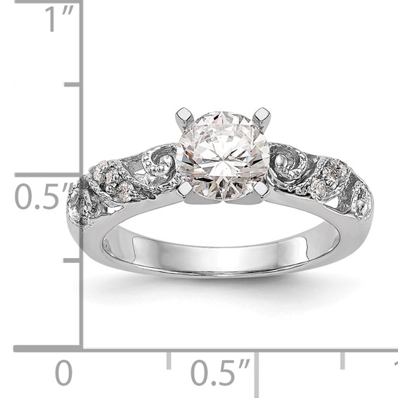 14K White Gold Peg Set Engagement Ring Mounting