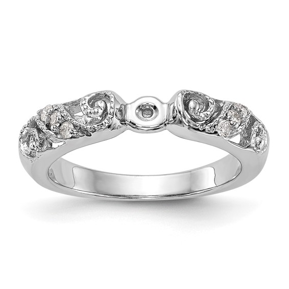 14K White Gold Peg Set Engagement Ring Mounting