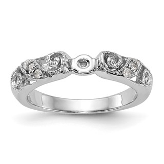 14K White Gold Peg Set 1/15 carat Diamond Semi-mount Engagement Ring