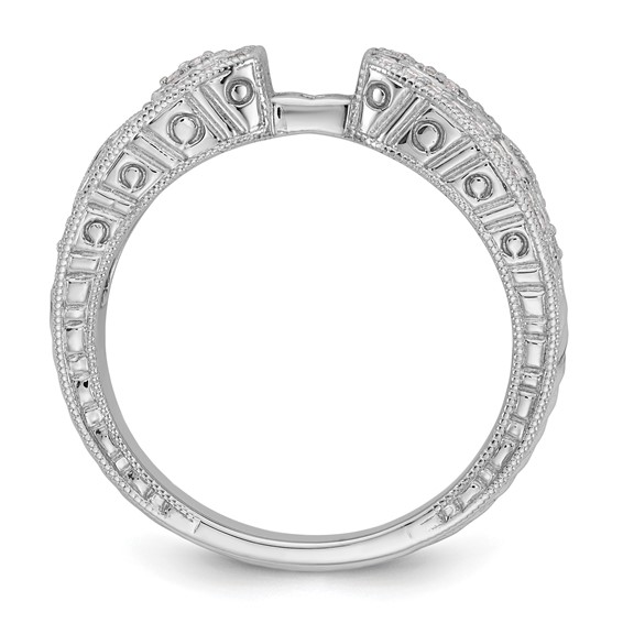 14K White Gold Vintage Peg Set 1/5 carat Diamond Semi-mount Engagement Ring