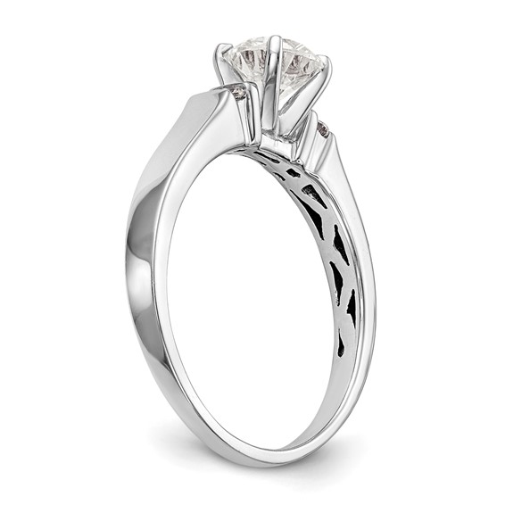 14K White Gold Peg Set 1/15 carat Channel-set Diamond Semi-Mount Engagement Ring