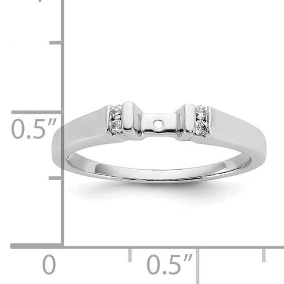 14K White Gold Peg Set 1/15 carat Channel-set Diamond Semi-Mount Engagement Ring