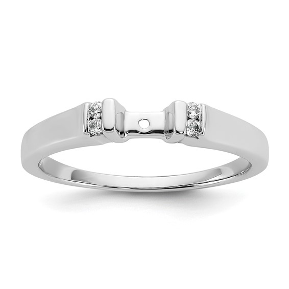 14K White Gold Peg Set 1/15 carat Channel-set Diamond Semi-Mount Engagement Ring