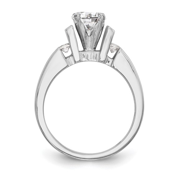 14K White Gold Peg Set Channel Engagement Ring Mounting