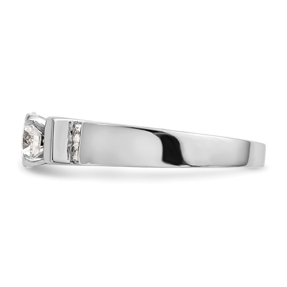 14K White Gold Peg Set Channel Engagement Ring Mounting