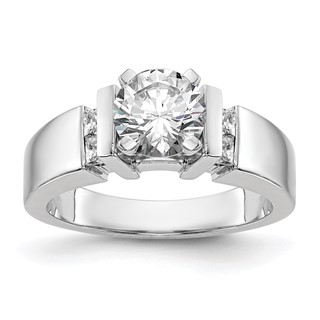 14K White Gold Peg Set Channel Engagement Ring Mounting