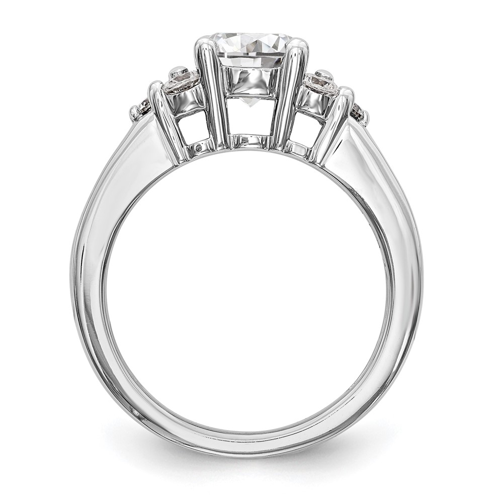 14k White Gold 3/4 carat Lab Grown Diamond VS/SI+ G+ 1 1/4 carat Center Round Semi Mount Channel Set Shared Prong Engagement Ring (RM2873E-125-7WLG)