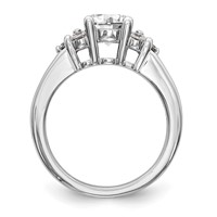 14K White Gold 0.75 Carat Lab Grown Diamond VS SI+ G+ 1.25 Carat Center Round Semi Mount Channel Set Shared Prong Engagement Ring view 2