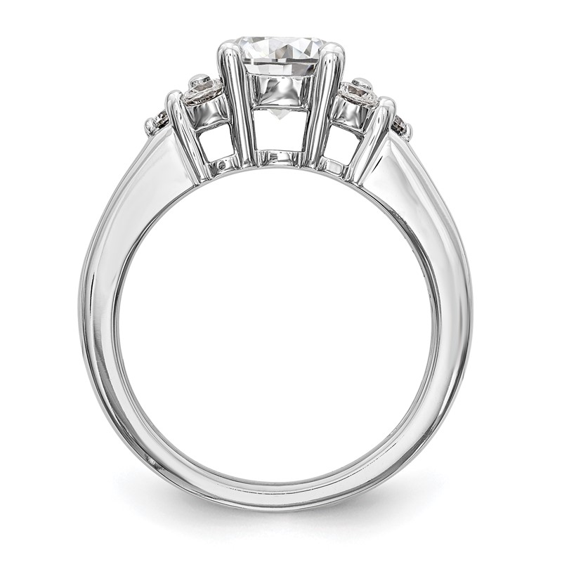 14k White Gold 3/4 carat Lab Grown Diamond VS/SI+ G+ 1 1/4 carat Center Round Semi Mount Channel Set Shared Prong Engagement Ring