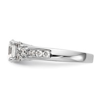 14K White Gold 0.75 Carat Lab Grown Diamond VS SI+ G+ 1.25 Carat Center Round Semi Mount Channel Set Shared Prong Engagement Ring view 3