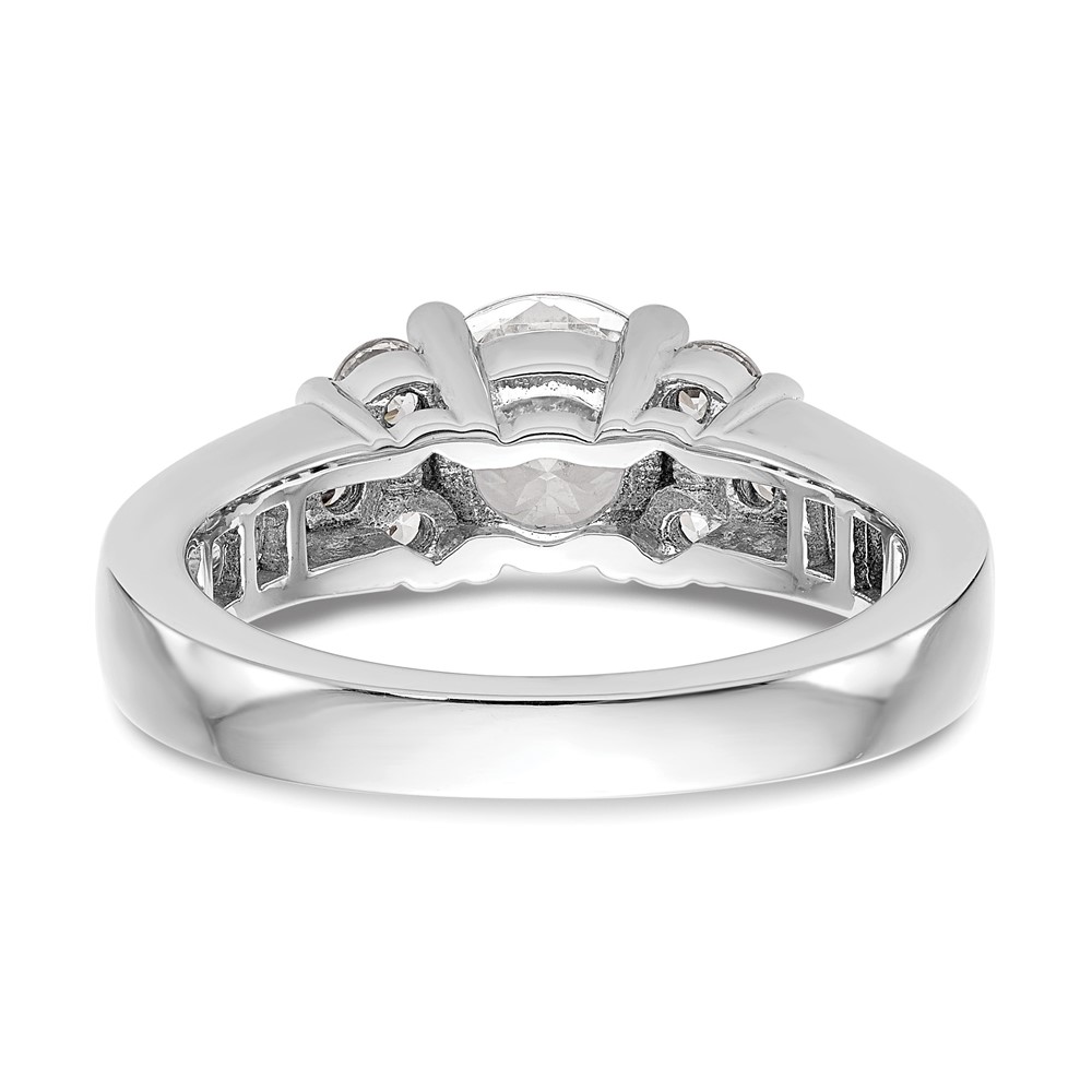 14k White Gold 3/4 carat Lab Grown Diamond VS/SI+ G+ 1 1/4 carat Center Round Semi Mount Channel Set Shared Prong Engagement Ring (RM2873E-125-7WLG)