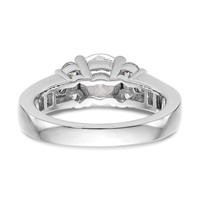 14K White Gold 0.75 Carat Lab Grown Diamond VS SI+ G+ 1.25 Carat Center Round Semi Mount Channel Set Shared Prong Engagement Ring view 5