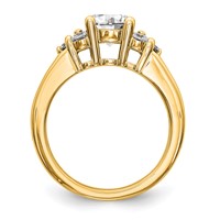 14K Yellow Gold 0.75 Carat Lab Grown Diamond VS SI+ G+ 1.25 Carat Center Round Semi Mount Channel Set Shared Prong Engagement Ring view 2