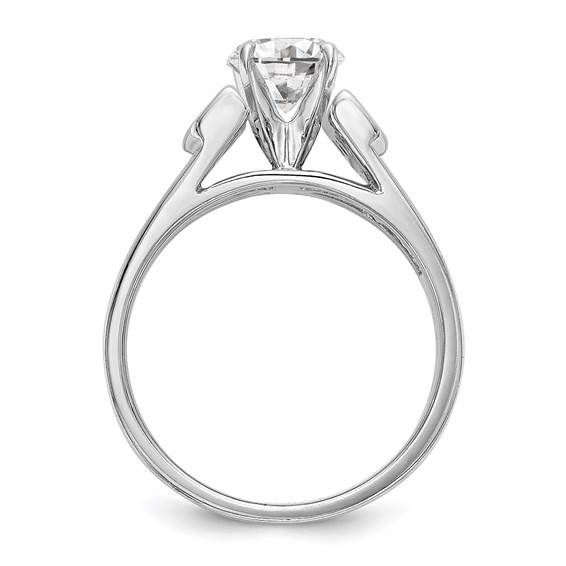 14K White Gold Peg Set Channel Engagement Ring Mounting