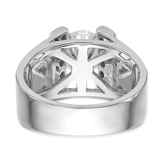 14K White Gold Peg Set Channel Engagement Ring Mounting